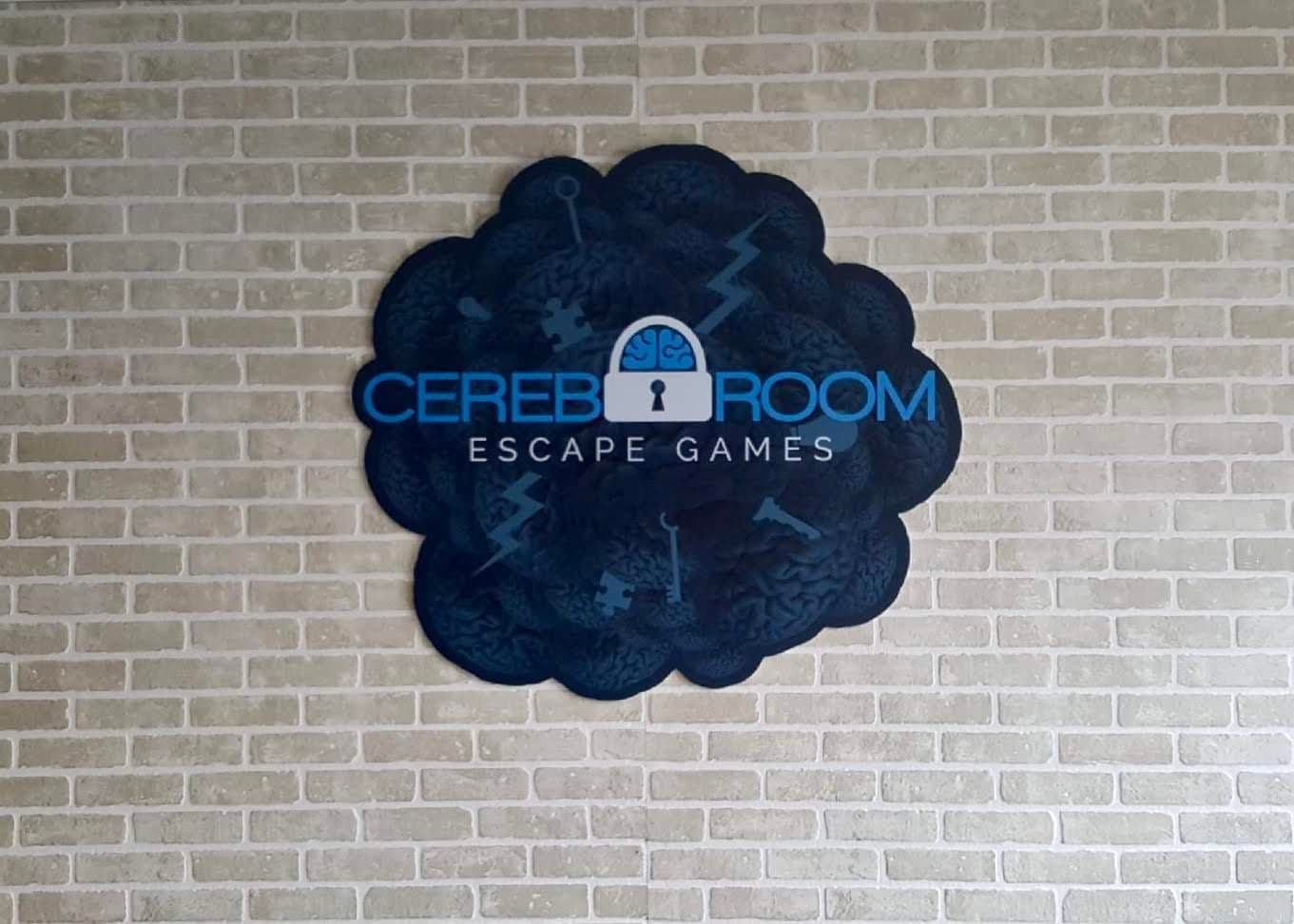 Dimensional wall sign for an escape-game venue for Cerebro Room Escape Games, South Florida