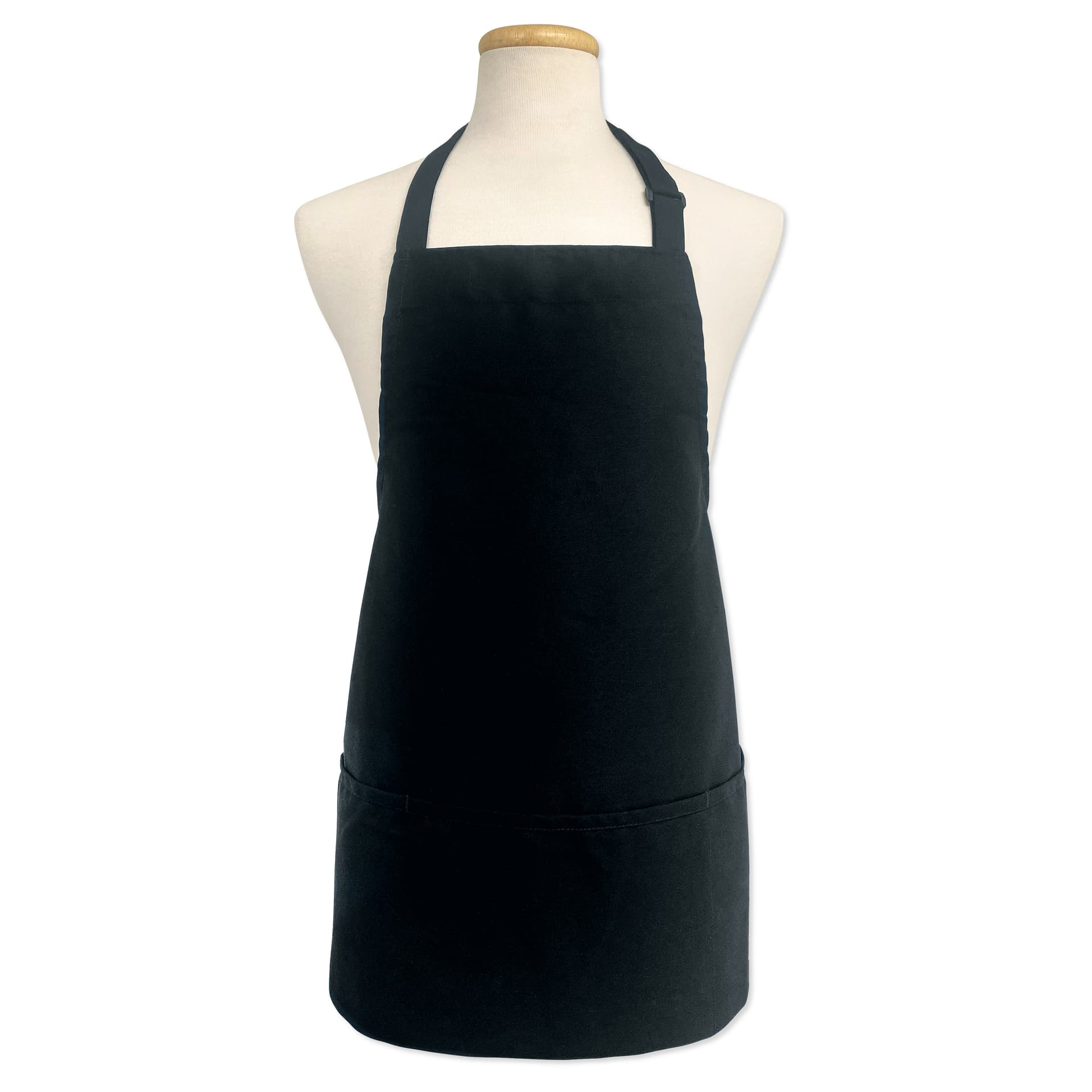 Black Three Pocket Adjustable Bib Apron