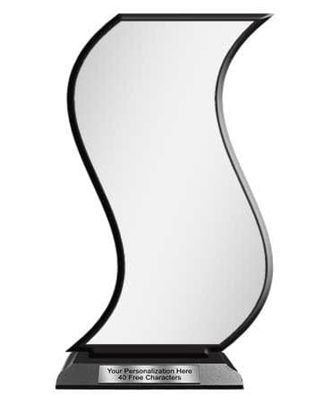 Blank Wood Trophy: 6" Curve with Wood Base.