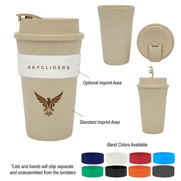 16 Oz. Wheat Travel Tumbler Polypropylene for client welcome kits