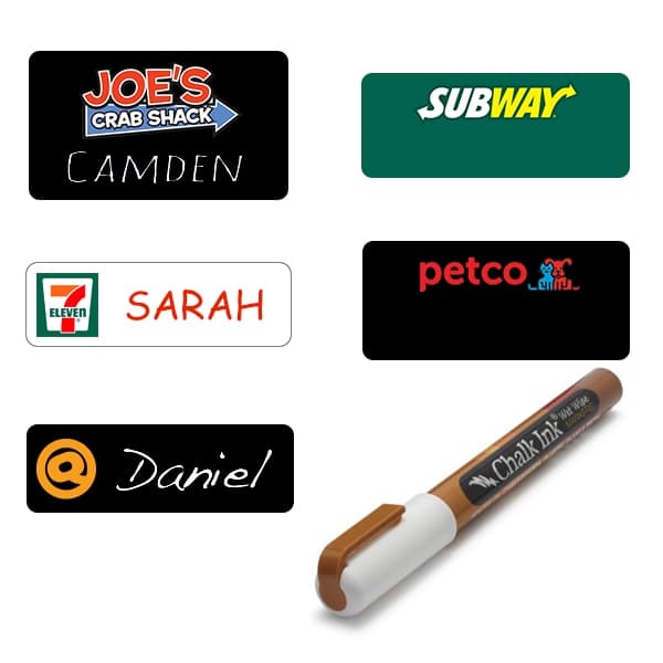 Chalkboard Logo Name Badge - Fast - USA Made Tags