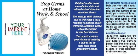 POCKET PAMPHLET - Stop Germs at Home, Work & School Pocket Pamphlet