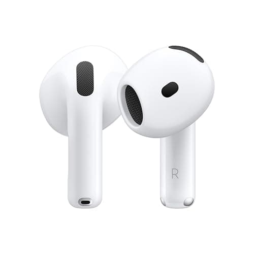 Apple AirPods 4 Wireless Earbuds, Bluetooth Headphones, Personalized Spatial Audio, Sweat and Wat...